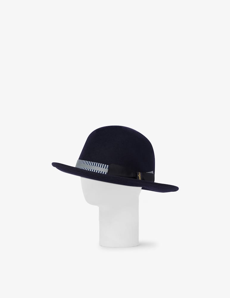 Borsalino Cappello feltro tesa media cinta a righe - immagine 1 Borsalino Cappello feltro tesa media cinta a righe - immagine 1