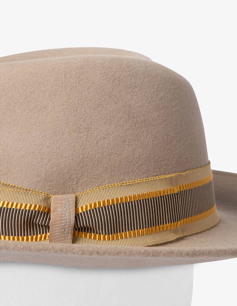 rinascente Borsalino Feltro lana tesa larga cinta cannete rigata