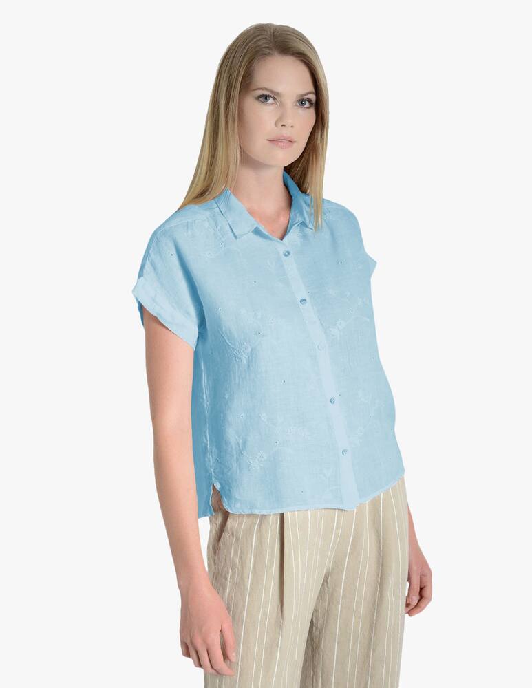 rinascente 120% Lino Camicia in lino con ricamo