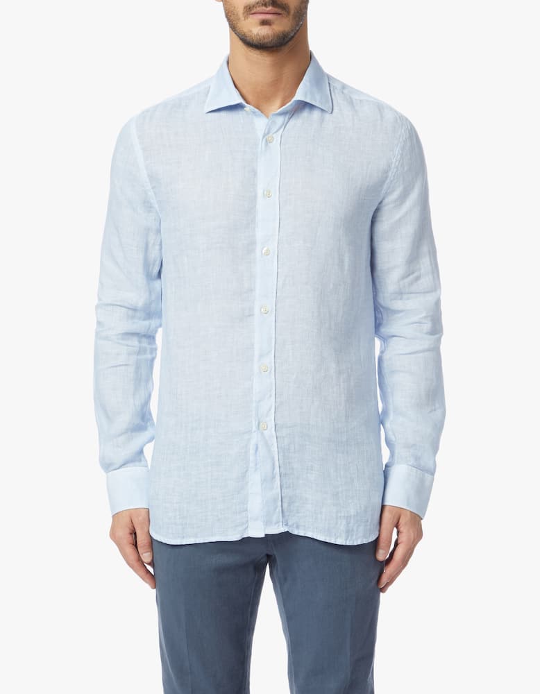 rinascente 120% Lino French collar linen shirt