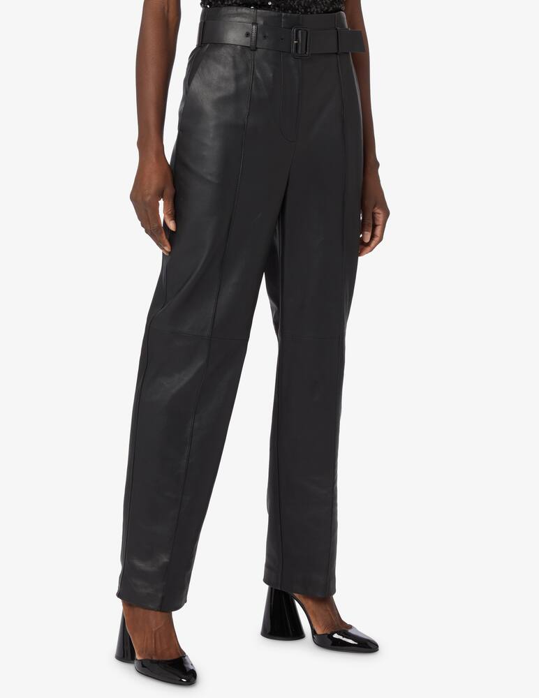rinascente Emporio Armani Leather trousers with belt - Black