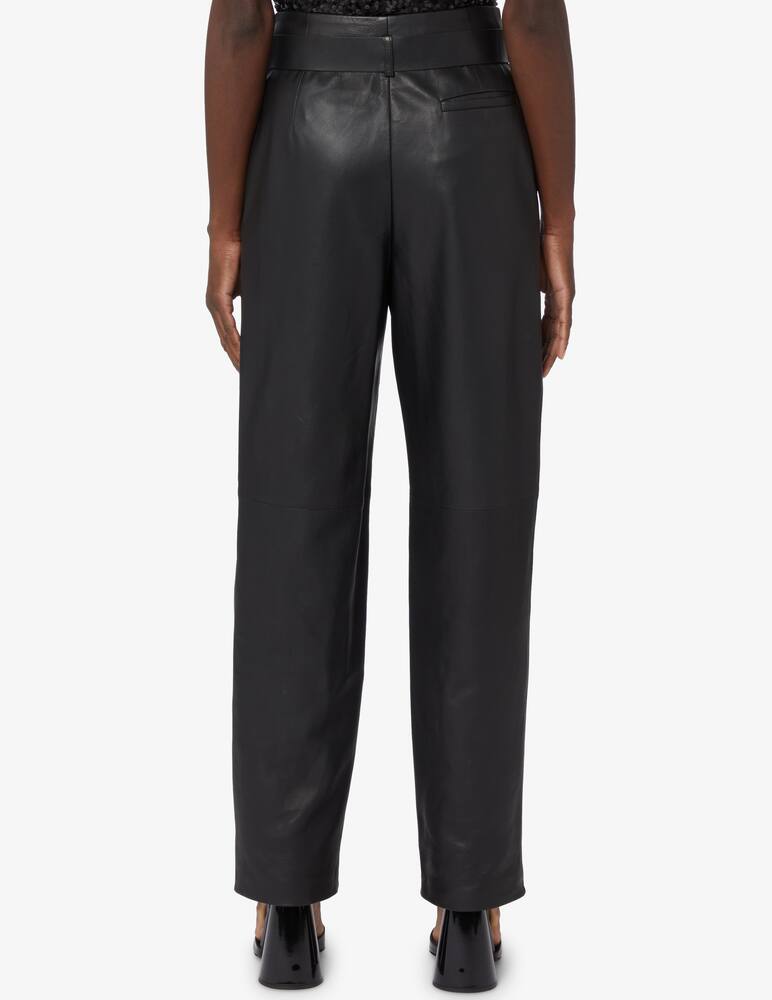 rinascente Emporio Armani Leather trousers with belt - Black