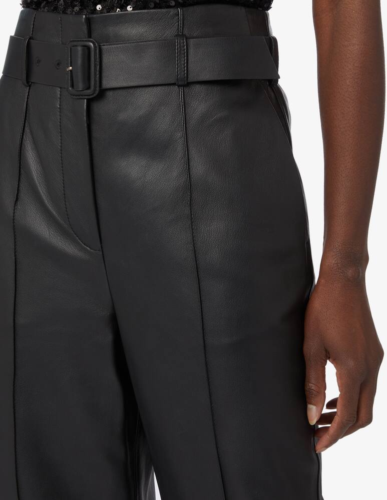 rinascente Emporio Armani Leather trousers with belt - Black