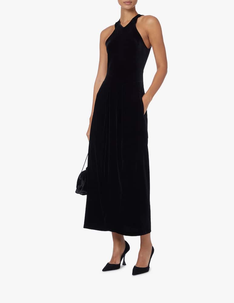 rinascente Emporio Armani Sleeveless velvet maxi dress - Black