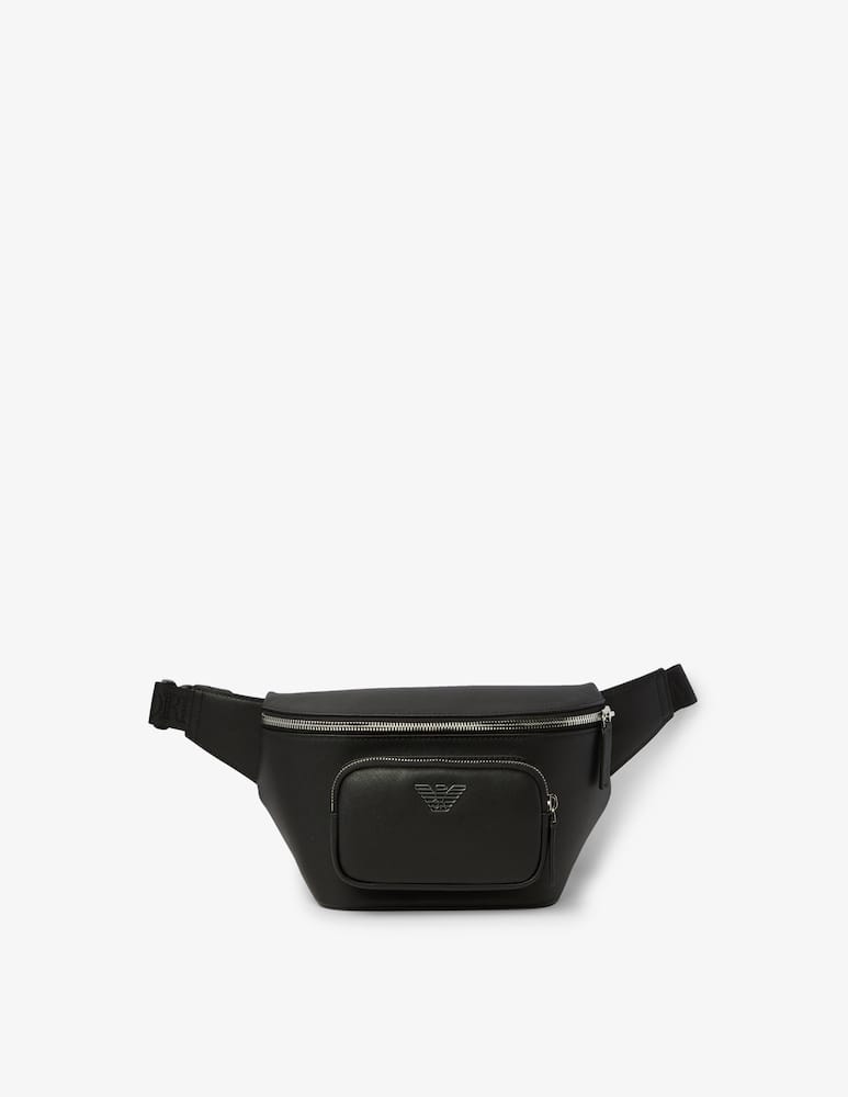 rinascente Emporio Armani Metal logo saffiano regenerated leather waistbag