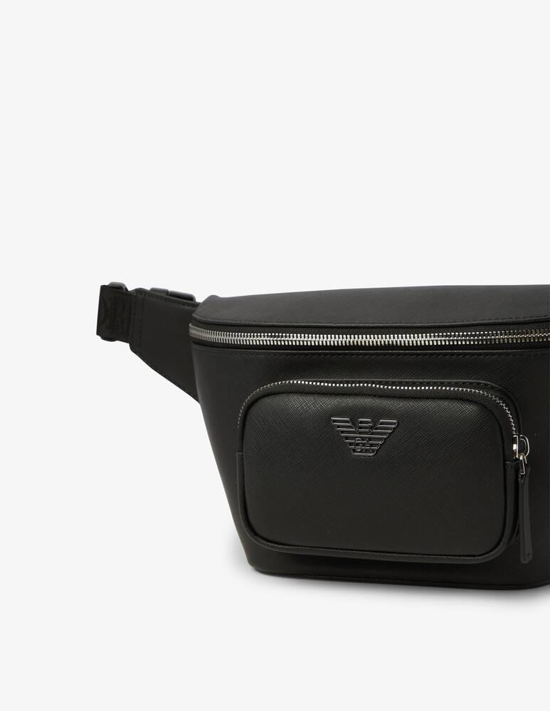 rinascente Emporio Armani Metal logo saffiano regenerated leather waistbag