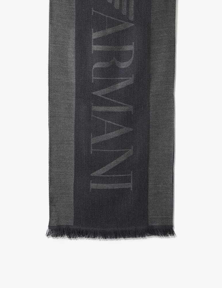 rinascente Emporio Armani Sciarpa in lana con logo - Nero