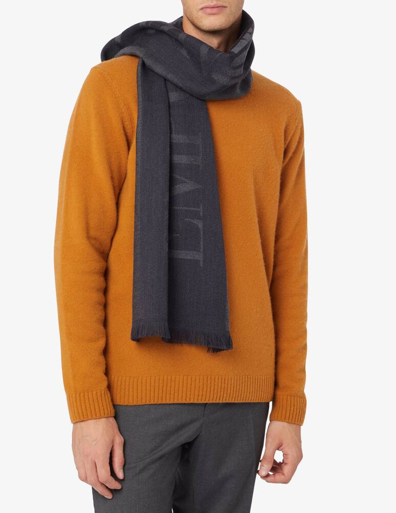 rinascente Emporio Armani Sciarpa in lana con logo - Nero