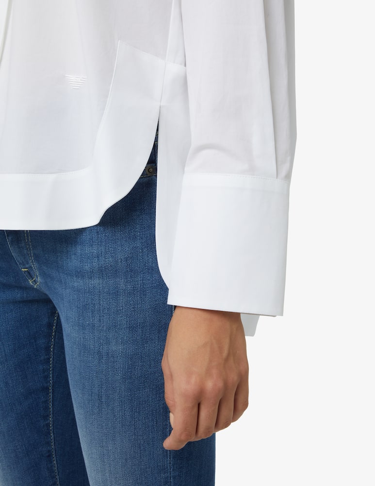 rinascente Emporio Armani Camicia in cotone con spacchi laterali - Bianco