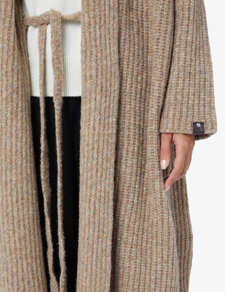 rinascente Emporio Armani Maxi dress in wool blend with belt - Beige