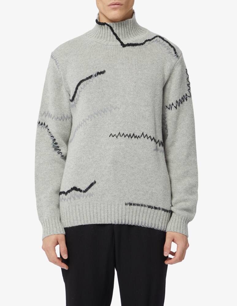rinascente Emporio Armani Dolcevita ricamato in lana - Grigio