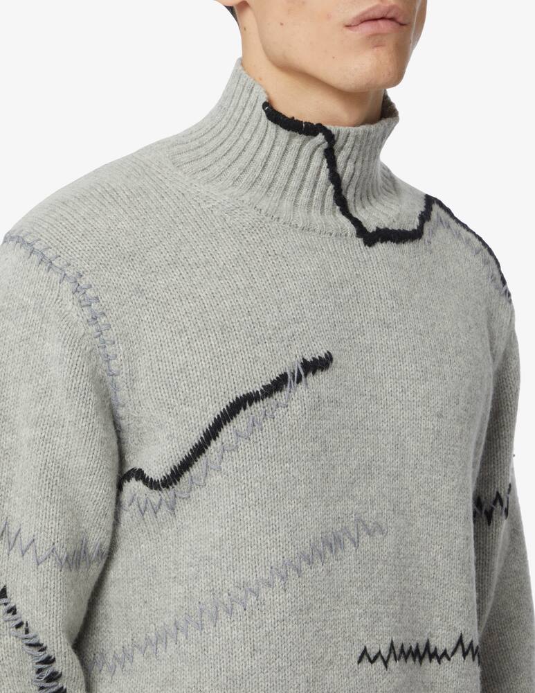 rinascente Emporio Armani Dolcevita ricamato in lana - Grigio