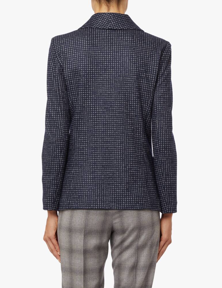 rinascente Emporio Armani Double breasted unlined jacket in jacquard wool blend - Blue