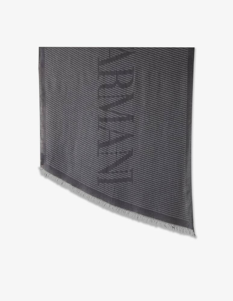Emporio Armani Stola a righe con logo - Nero - immagine 1 Emporio Armani Stola a righe con logo - Nero - immagine 1