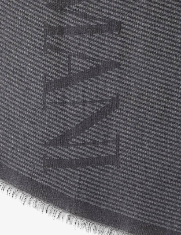 Emporio Armani Stola a righe con logo - Nero - immagine 3 Emporio Armani Stola a righe con logo - Nero - immagine 3