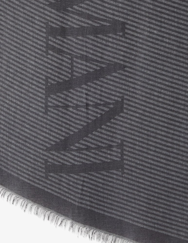 rinascente Emporio Armani Logo striped stole - Black