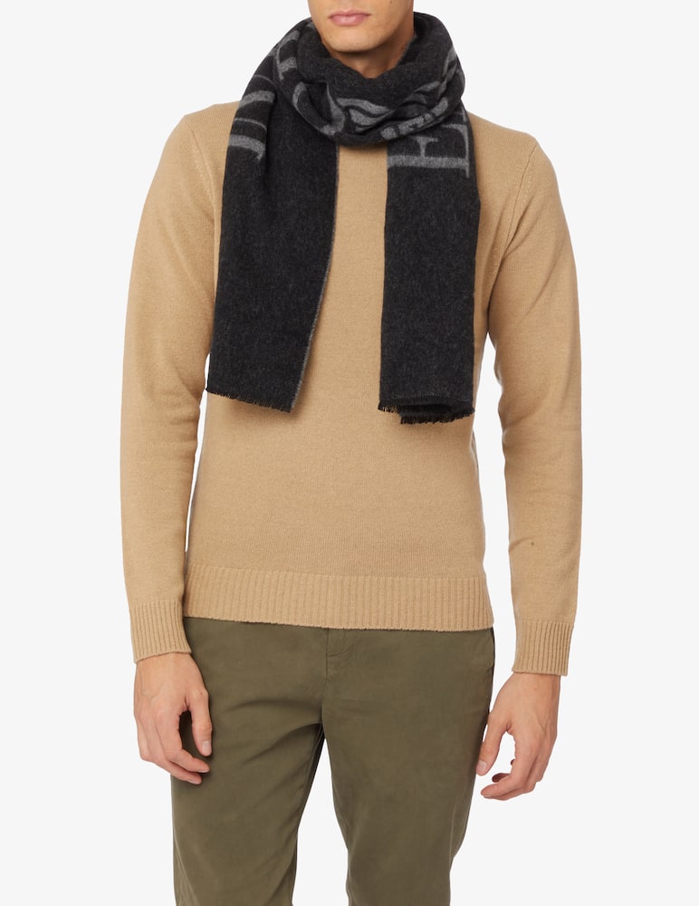 rinascente Emporio Armani Winter wool blend scarf - Black