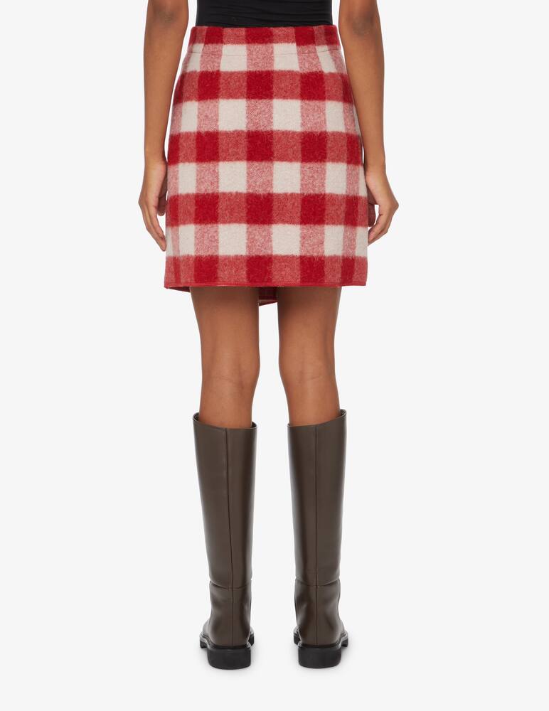 rinascente Emporio Armani Minigonna a frange e quadri - Rosso