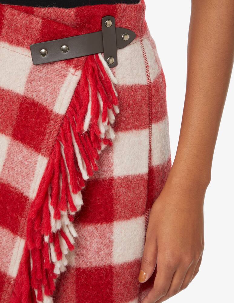 rinascente Emporio Armani Minigonna a frange e quadri - Rosso