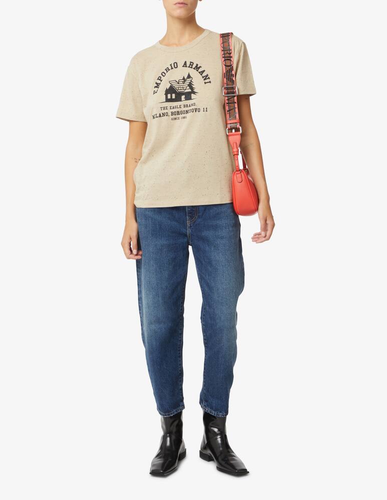 rinascente Emporio Armani Logo chalt cotton t-shirt - Beige
