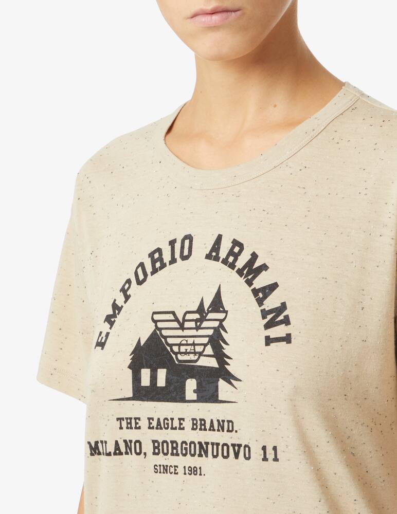 rinascente Emporio Armani Logo chalt cotton t-shirt - Beige