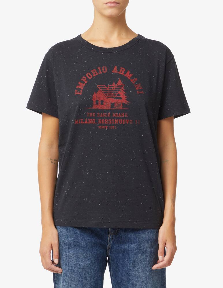 rinascente Emporio Armani T-shirt in cotone con logo chalet - Nero