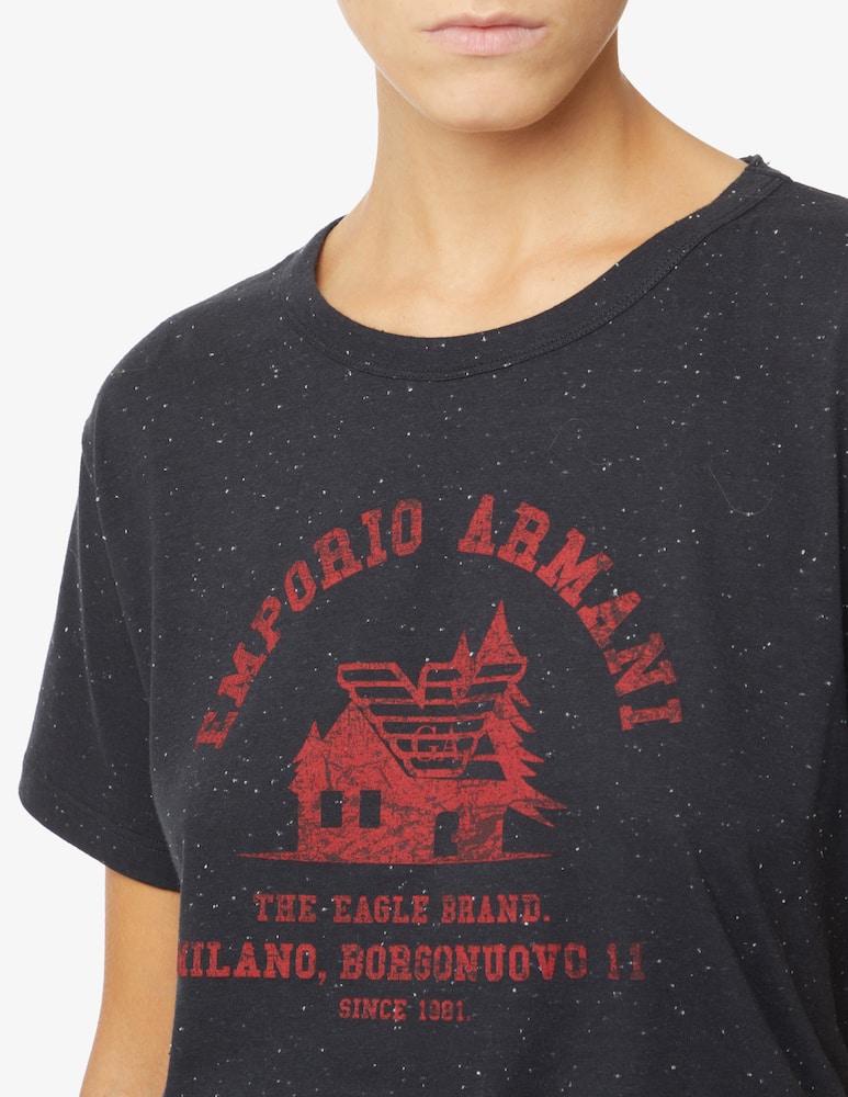 rinascente Emporio Armani T-shirt in cotone con logo chalet - Nero