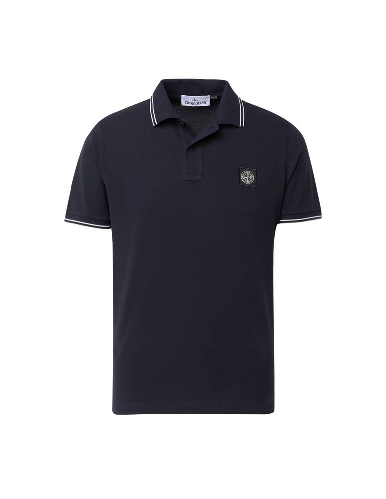 rinascente Stone Island Polo piquet stretch patch - blu