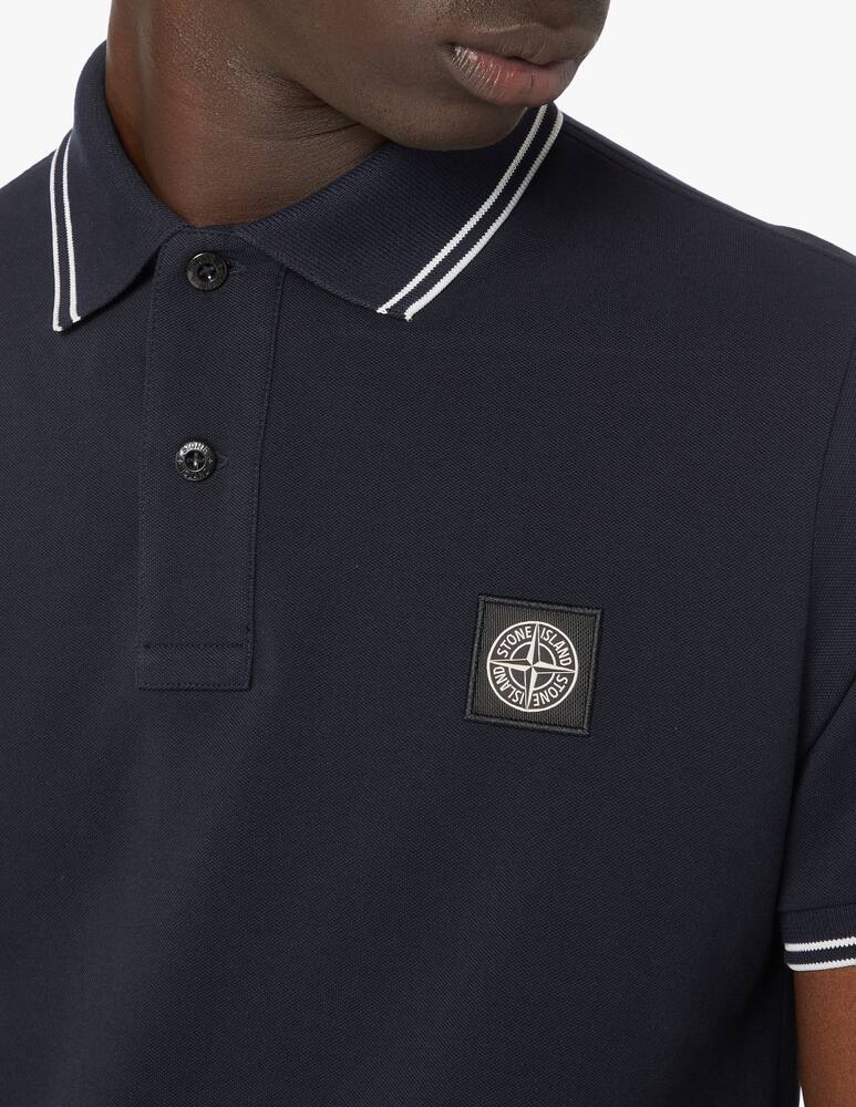 rinascente Stone Island Polo piquet stretch patch - blu