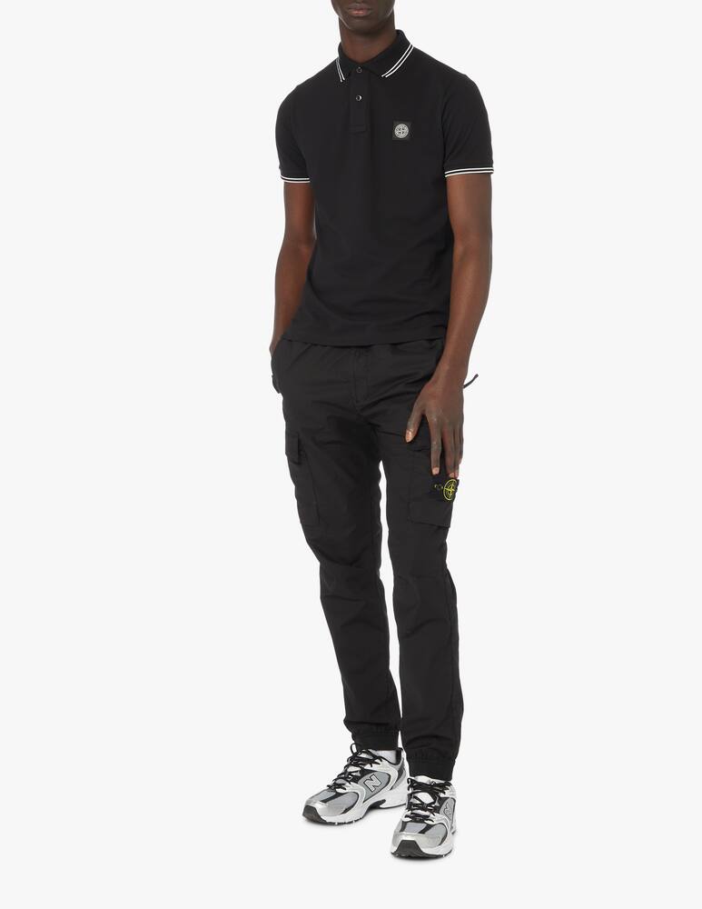 rinascente Stone Island Polo piquet stretch patch - nero