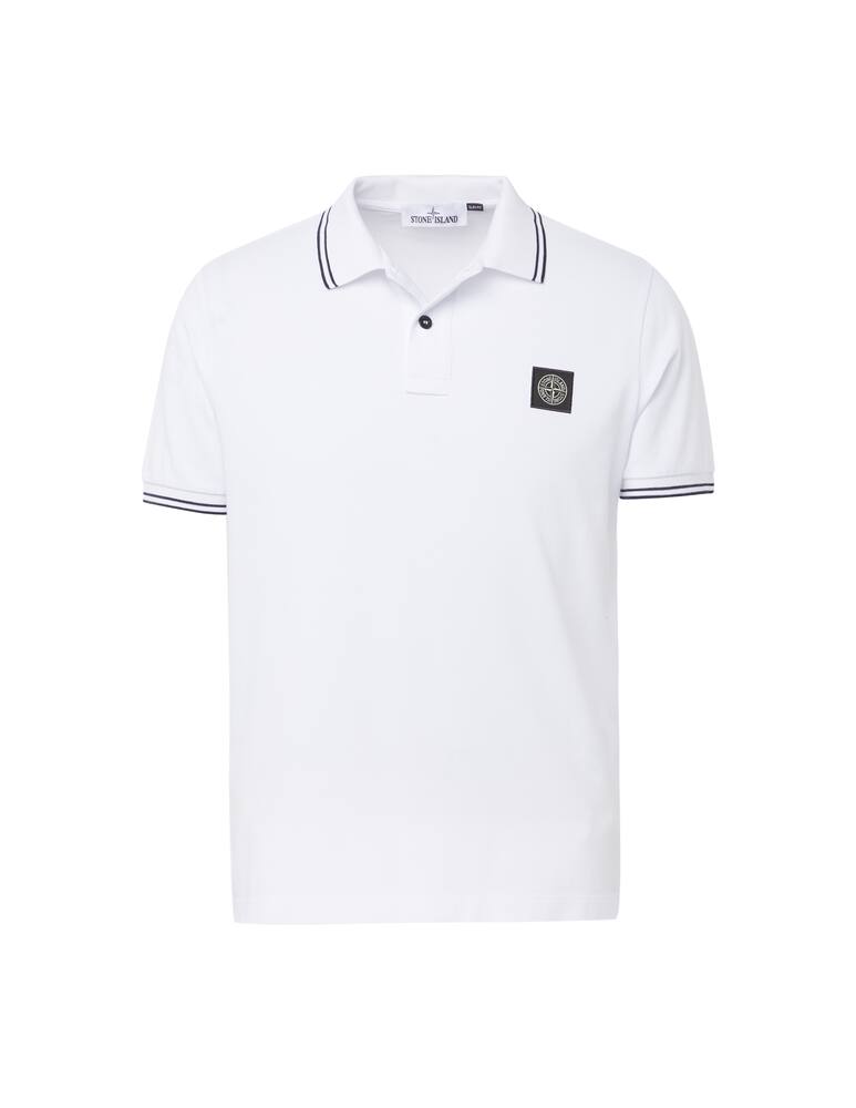 rinascente Stone Island Polo piquet stretch patch - bianco