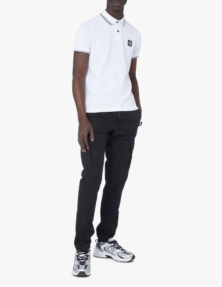 rinascente Stone Island Polo piquet stretch patch - bianco