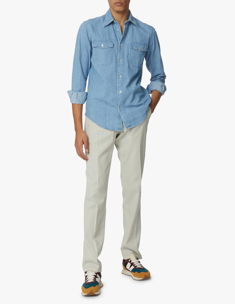 rinascente Boglioli Light denim wester shirt - light blue