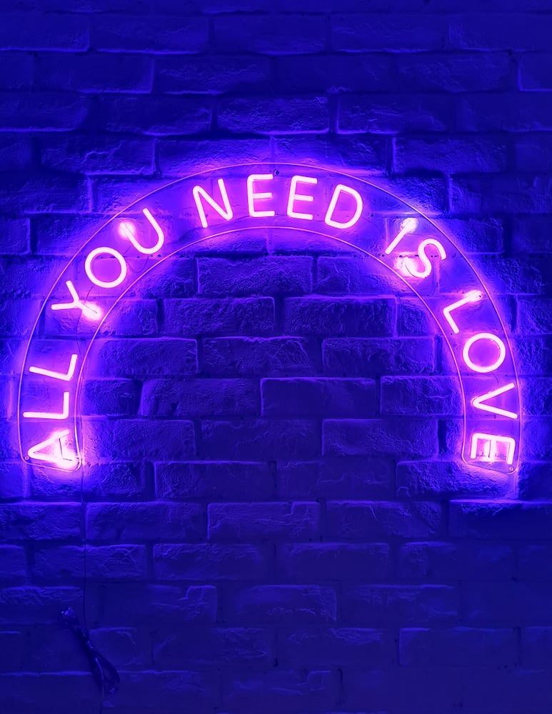 rinascente Candyshock Neon/Led Da Parete Con Design All You Need Is Love