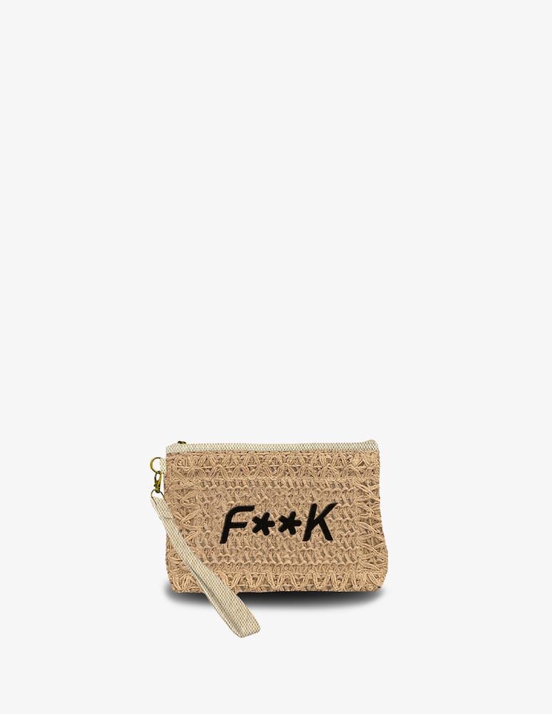 rinascente F**K Pochette mini in rafia