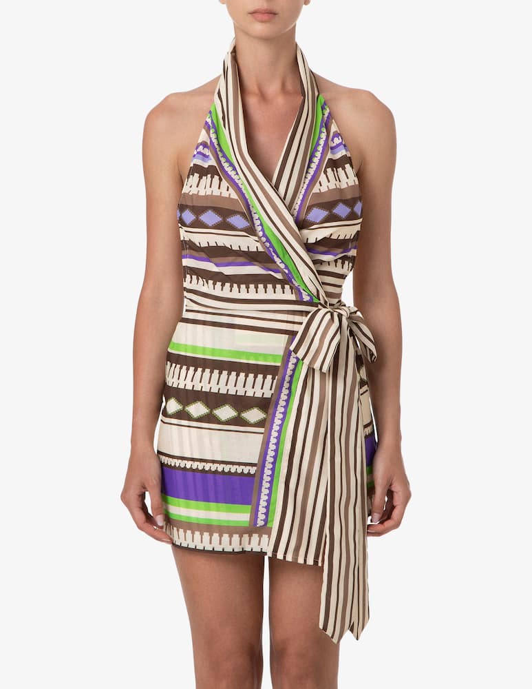 Me-fui Patterned halterneck mini dress - picture 1 Me-fui Patterned halterneck mini dress - picture 1