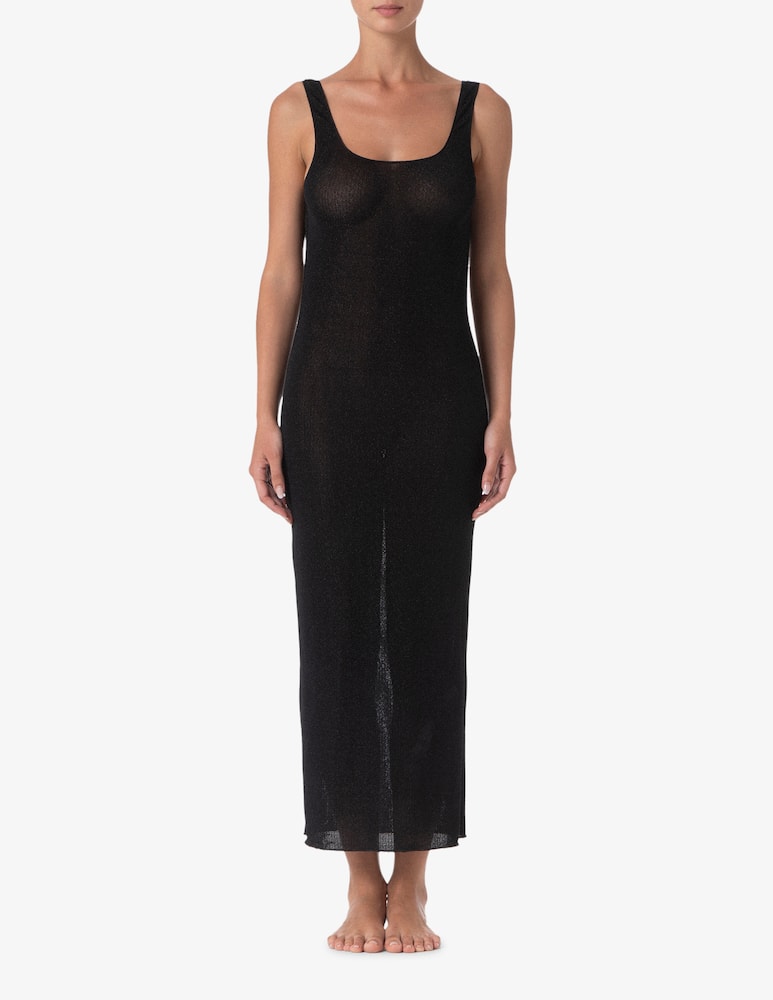 rinascente F**K Lurex long slip dress