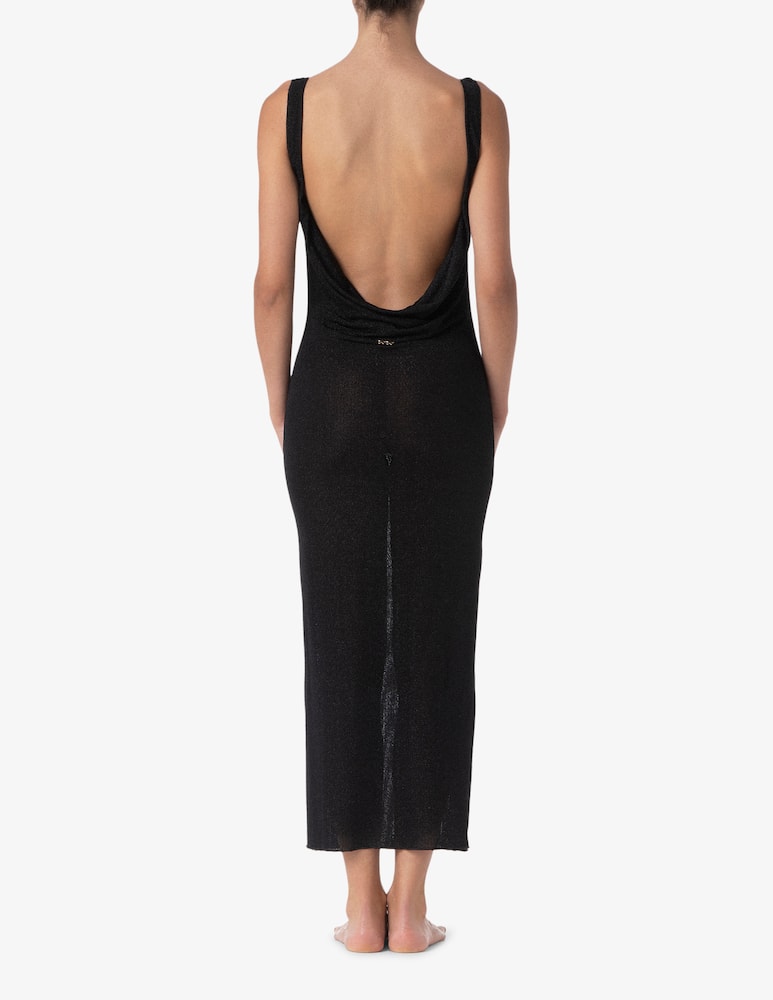 rinascente F**K Lurex long slip dress