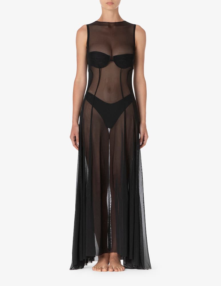 rinascente Me-fui Vestito lungo in tulle trasparente