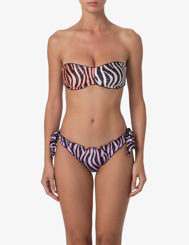 rinascente F**K Zebra print bandeau bikini set