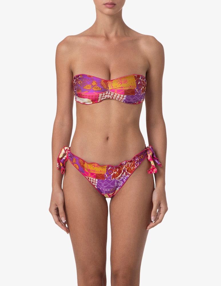 rinascente F**K Patchwork bandeau bikini set