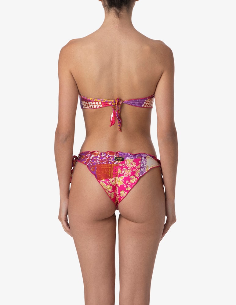 rinascente F**K Patchwork bandeau bikini set