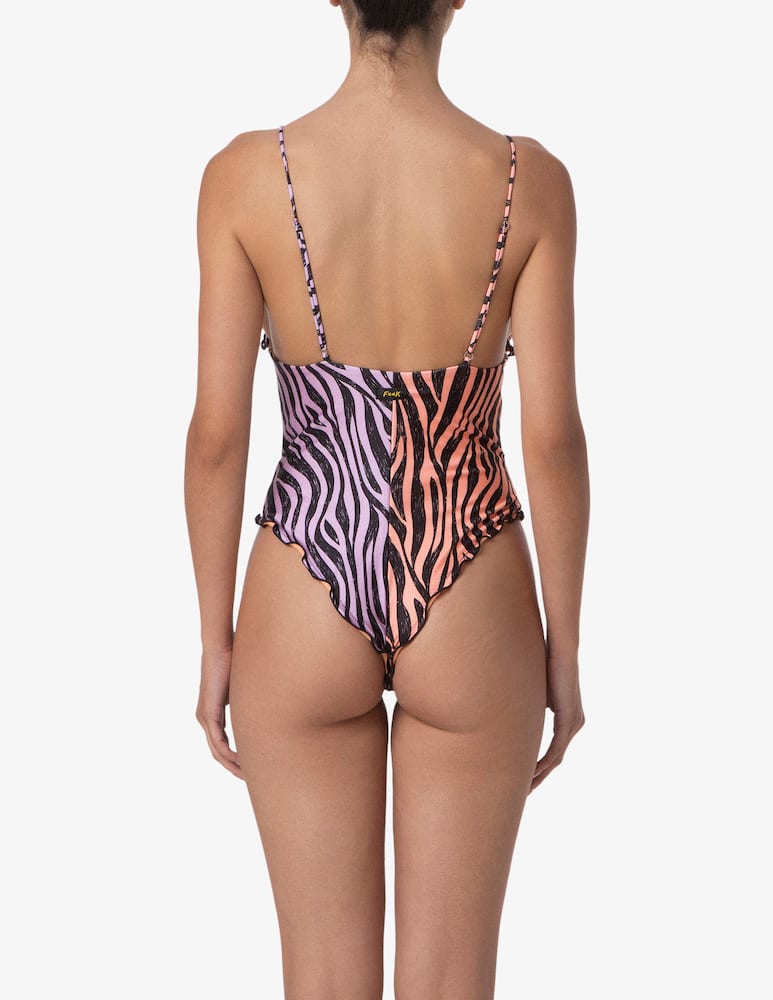 rinascente F**K Zebra print monokini