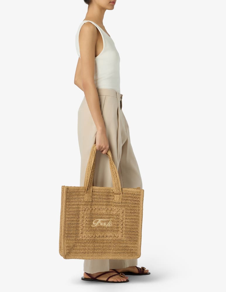 rinascente F**K Borsa shopper in rafia intrecciata