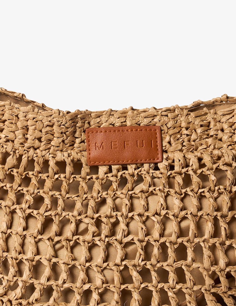 rinascente Me-fui Mini pochette in rafia intrecciata