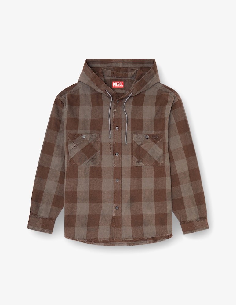 rinascente Diesel Camicia a quadri con cappuccio