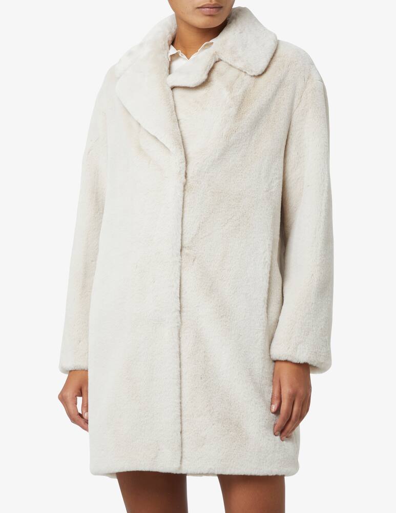 SEVENTY Coat with faux lapin lapel - White - picture 2 SEVENTY Coat with faux lapin lapel - White - picture 2