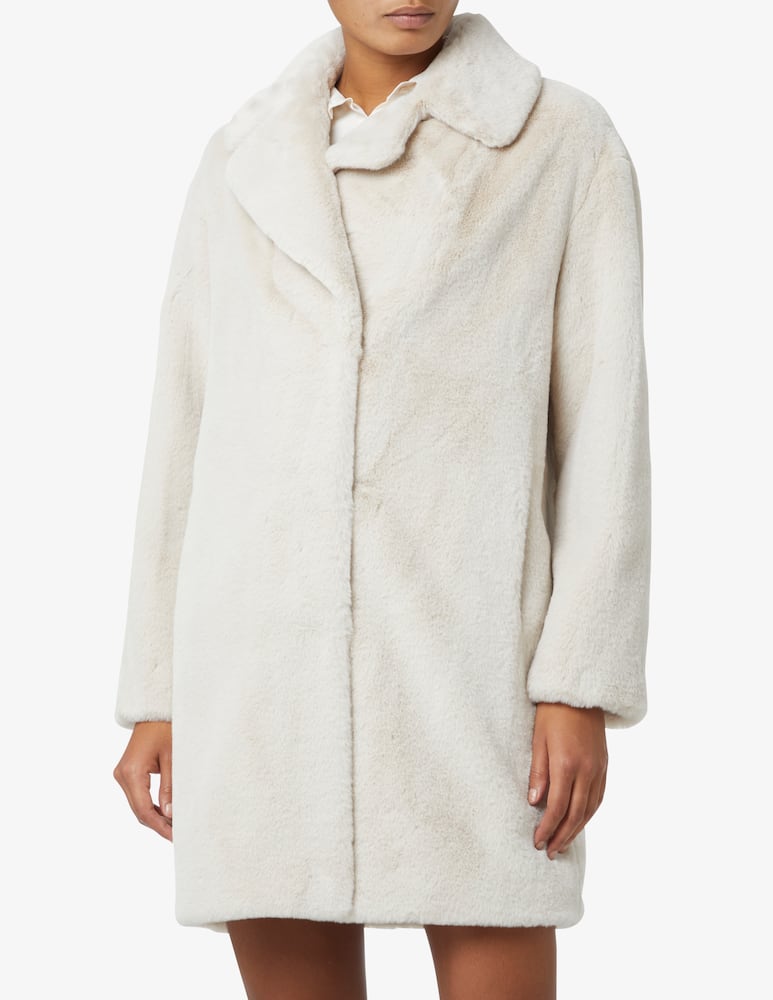 rinascente SEVENTY Cappotto con rever in eco lapin - Bianco
