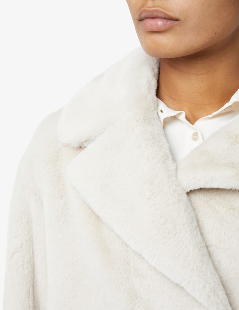 rinascente SEVENTY Cappotto con rever in eco lapin - Bianco