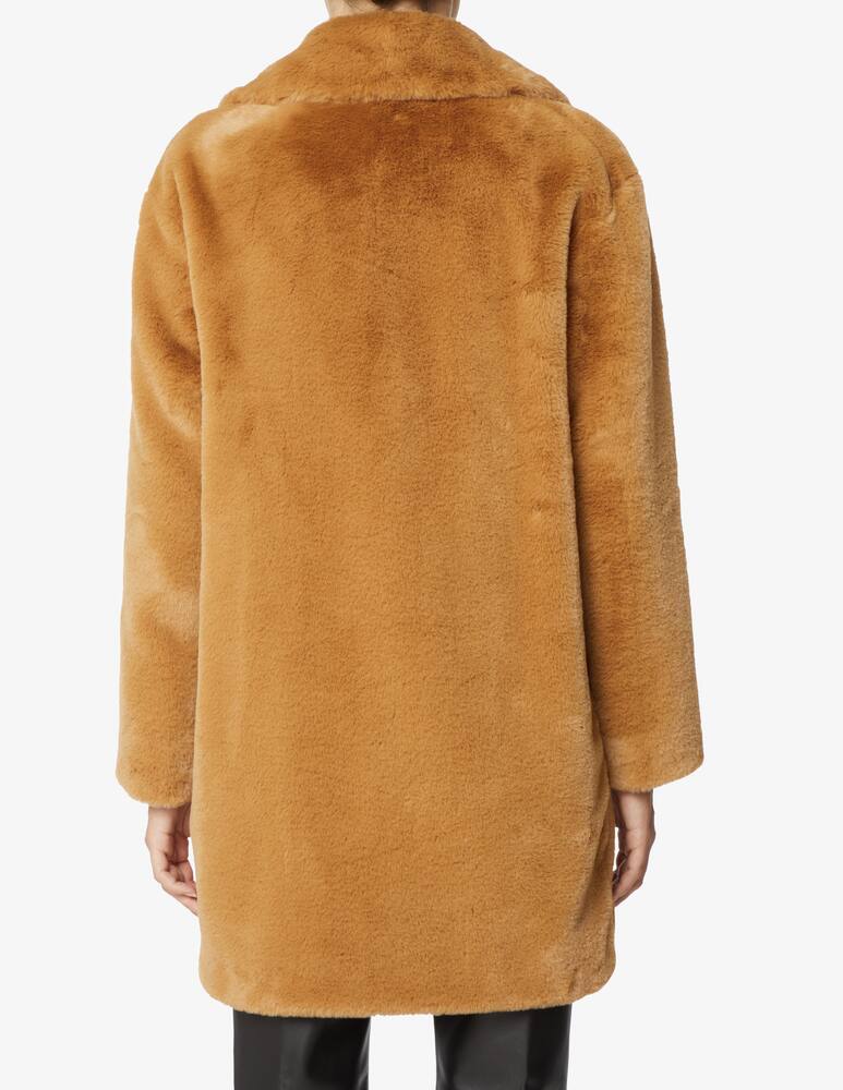 rinascente SEVENTY Coat with faux rabbit fur lapel - Brown